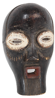 Vintage Hand-Carved African Polychrome Spirit Mask