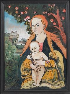 Glass Painting Madonna & Child, Jerzy Bazak