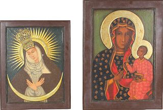 Pair of Polish Tempera Icons, ZB Ochman