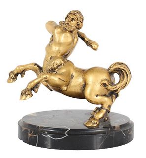Bronze and Marble Gilt Centaur Sculpture