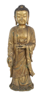 Chinese Gilt Bronze Standing Buddha, 18th/19th C.