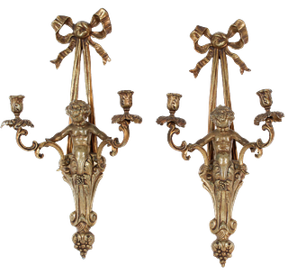 Pair of 19th C Style French Figural Sconces