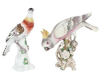 Pair of Porcelain Hand Painted Birds