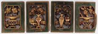 Two Pairs of Old Chinese Temple Panels
