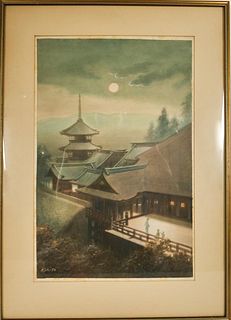(Nishihura) Hodo Saito, Japanese 20th c Watercolor