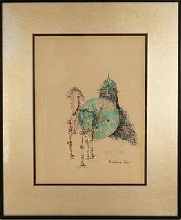 Oriental Knight, Signed Drawing