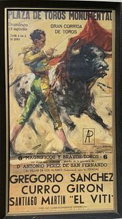 Bullfight Lithograph Poster, 1965