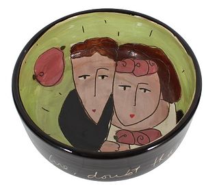 Two Ceramic Bowls - "Connie & Jeff" and "Mermaid"