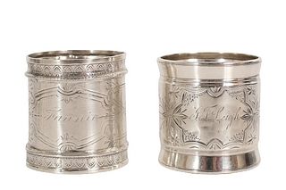 Pair of Sterling Silver Repousse Napkin Rings