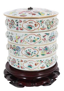 Old Chinese Porcelain Stacked Candy Box