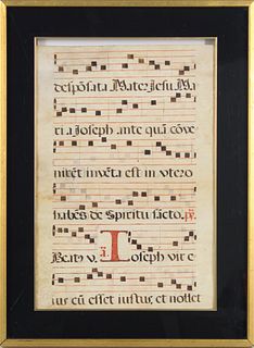 Antiphonal – Illuminated Manuscript Leaf on Vellum