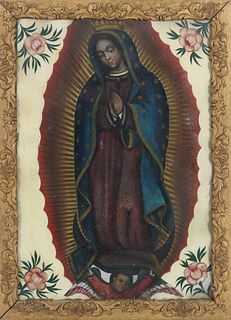 Early Spanish Colonial Ptg, Virgin of Guadalupe