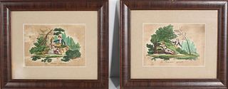 Pair of Antique French Courtship Prints