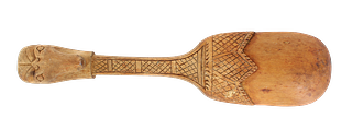 HOrse Head Handled Carved Wood Ladle