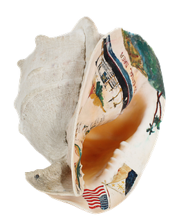 Vintage Nautical Decorated Conch Shell