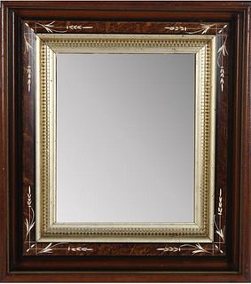 19th C. American Victorian Walnut Frame w Mirror
