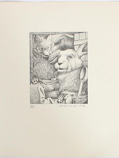 Maurice Sendak Print, Rabbit Bride, Juniper Tree