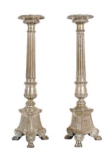 Pair Antique Spanish Colonial Candlesticks