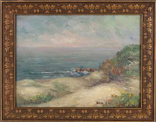 Bertha Stringer Lee, Monterey Coast Oil Painting