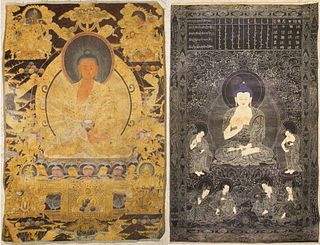 Pair of Chinese Thangka of Buddha
