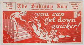 Vintage Subway Sun Board of Transportation Sign