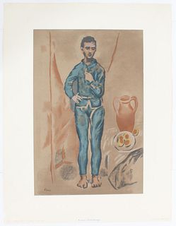 After Pablo Picasso, Boy w Blue Suit, Serigraph