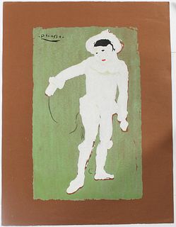 After Pablo Picasso, Pierrot White Clown,Serigraph