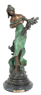 A. Moreau Bronze Sculpture "Lady with Wheat"