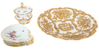 (5) Set of Meissen Porcelain Pieces