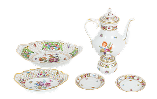 (6) Pc Bavaria Porcelain Floral Set
