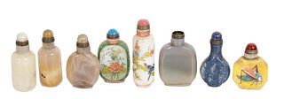 Collection (8) Chinese Stone/Glass Snuff Bottles