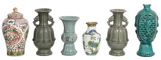 (5) Chinese Vases & (1) Chinese Ginger Jar
