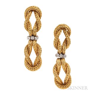 Lalaounis 18kt Gold and Diamond Earclips