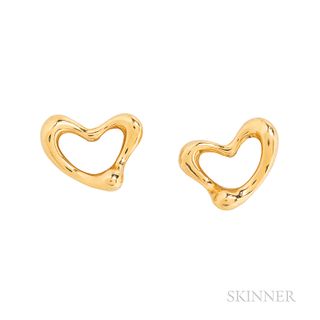 Tiffany & Co., Elsa Peretti 18kt Gold "Open Heart" Earclips