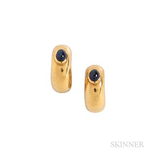 18kt Gold and Sapphire Earclips