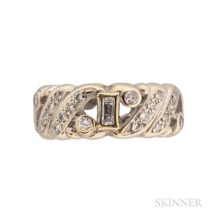 14kt White Gold and Diamond Band