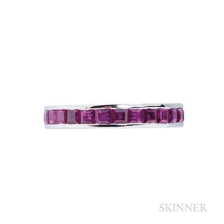 Platinum and Ruby Eternity Band.