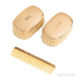 Cartier 14kt Gold-mounted Brushes