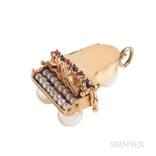 14kt Gold Piano Charm