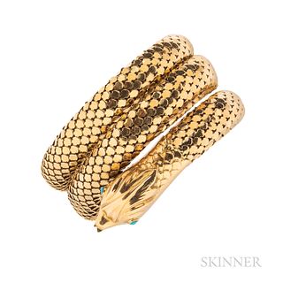 18kt Gold Snake Bracelet