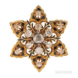 Antique Gold and Diamond Star Brooch