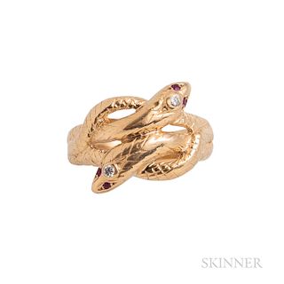 14kt Gold Snake Ring