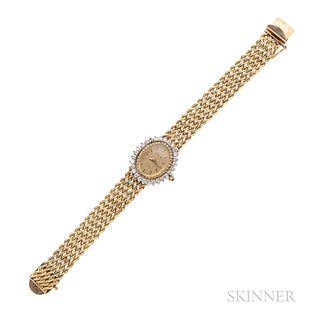 Geneve 14kt Gold and Diamond Wristwatch