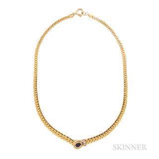 14kt Gold, Sapphire, and Diamond Necklace
