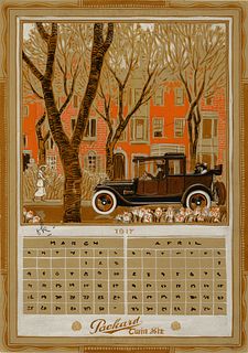 Gustave Baumann, Packard Motor Car Company 1917 Calendar: March/April