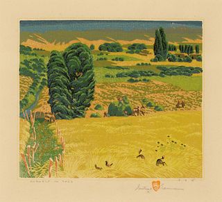 Gustave Baumann, Harvest in Taos, 1945