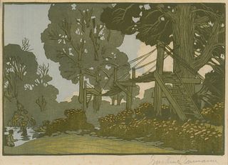 Gustave Baumann, The Suspension Bridge, 1910