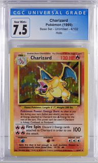 1999 Pokemon Base Unlimited Charizard CGC 7.5
