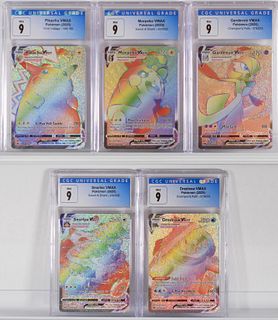5PC 2020 Pokemon Rainbow Holo CGC 9 Card Group