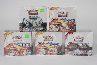 5PC Pokemon Sun Moon Sealed Booster Box Group